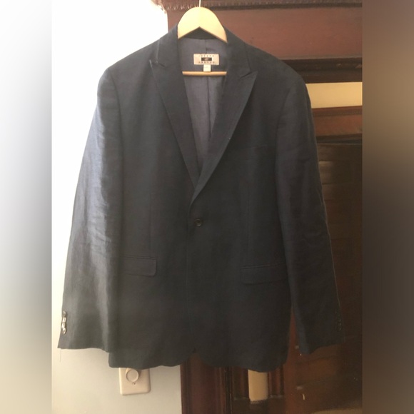 Joseph Abboud dark navy linen blend blazer - Sz L